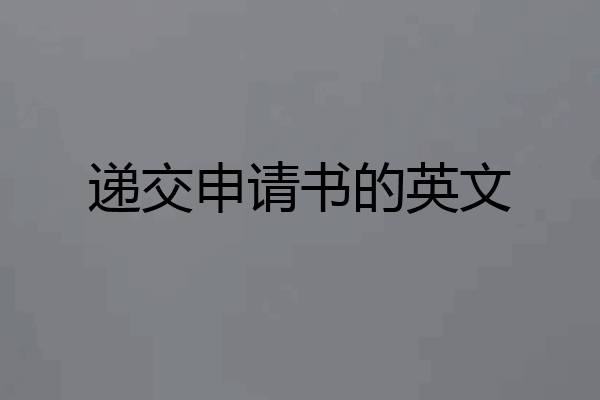 递交申请书的英文