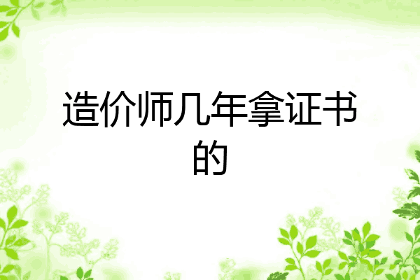 造价师几年拿证书的