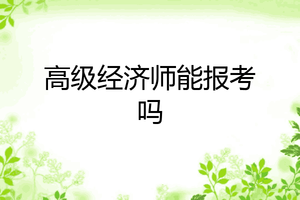 高级经济师能报考吗