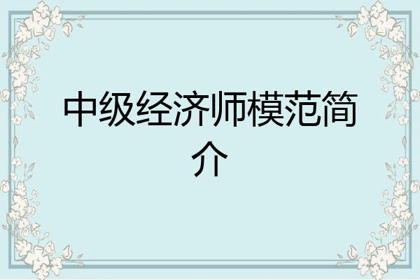 中级经济师模范简介