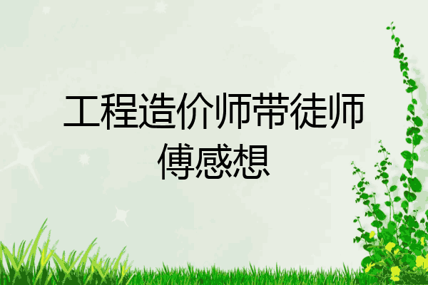 工程造价师带徒师傅感想