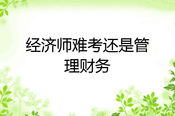 经济师难考还是管理财务