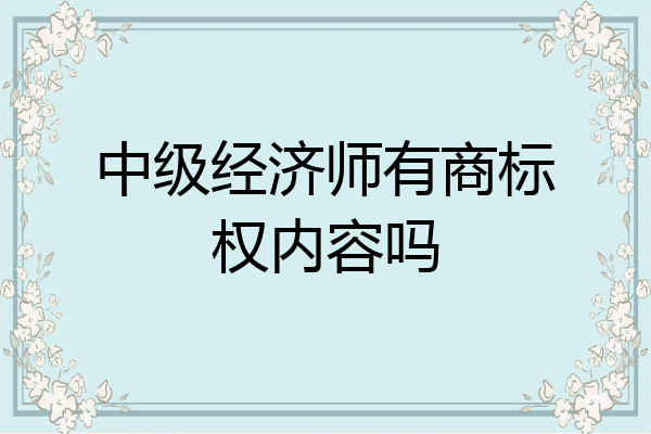 中级经济师有商标权内容吗