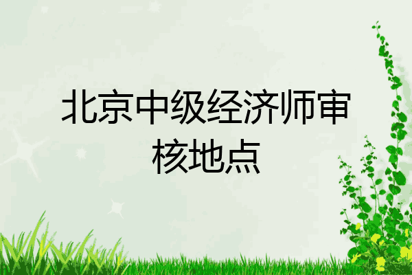 北京中级经济师审核地点