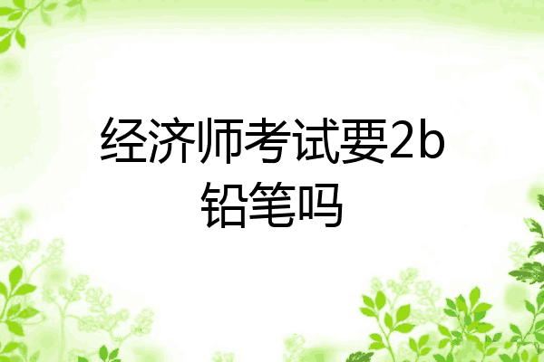 经济师考试要2b铅笔吗