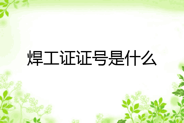 焊工证证号是什么