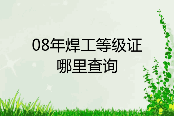 08年焊工等级证哪里查询