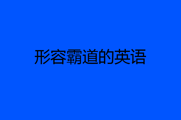 形容霸道的英语