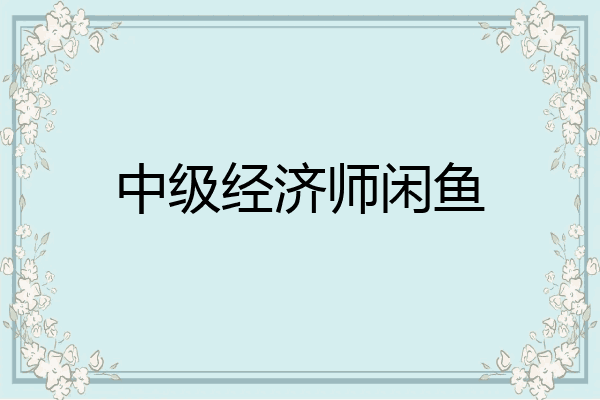 中级经济师闲鱼