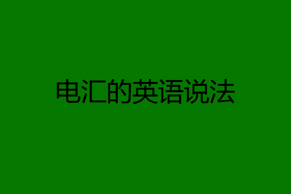 电汇的英语说法