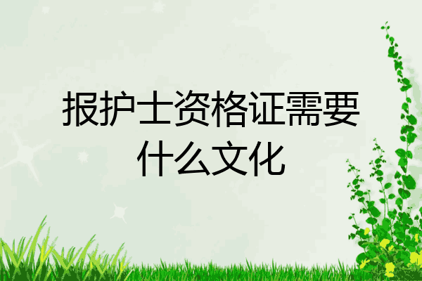 报护士资格证需要什么文化