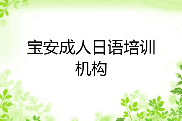 宝安成人日语培训机构