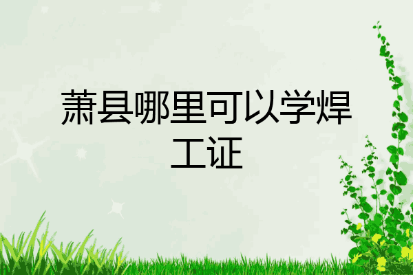 萧县哪里可以学焊工证