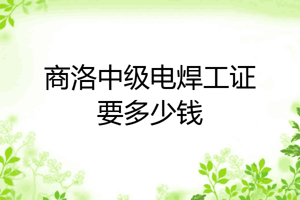 商洛中级电焊工证要多少钱