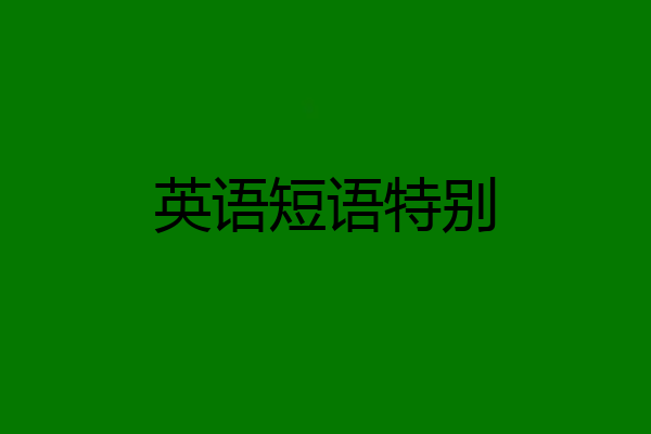 英语短语特别