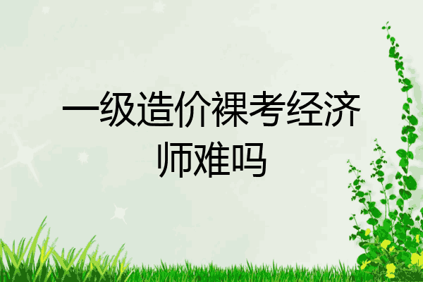 一级造价裸考经济师难吗