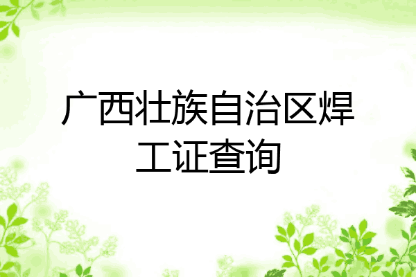 广西壮族自治区焊工证查询