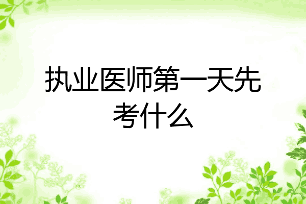 执业医师第一天先考什么