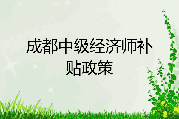 成都中级经济师补贴政策