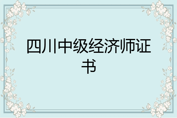 四川中级经济师证书
