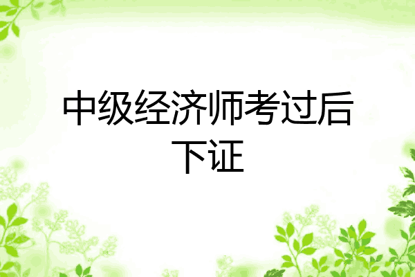 中级经济师考过后下证