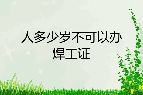 人多少岁不可以办焊工证