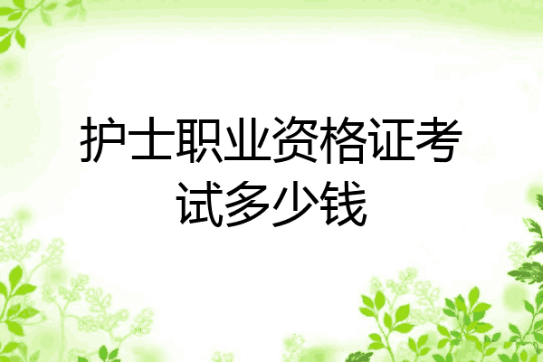 护士职业资格证考试多少钱
