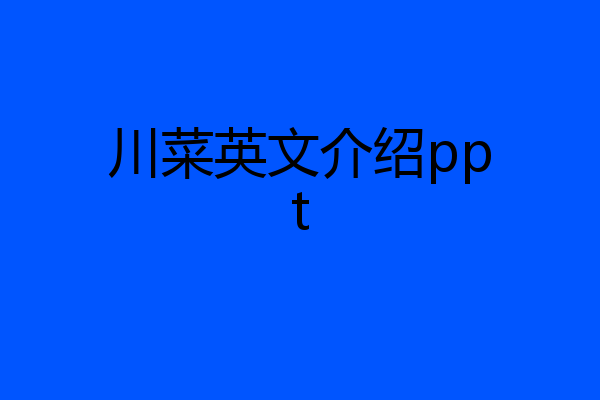 川菜英文介绍ppt