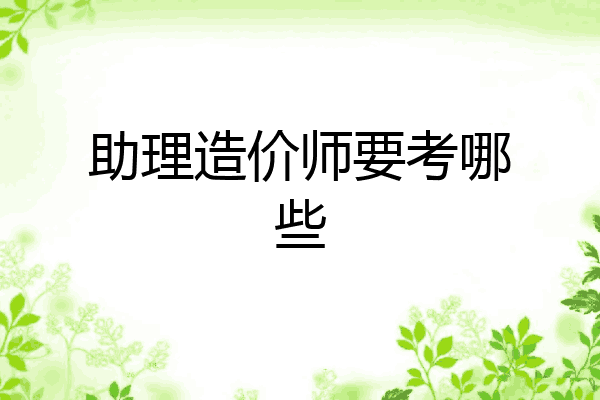 助理造价师要考哪些