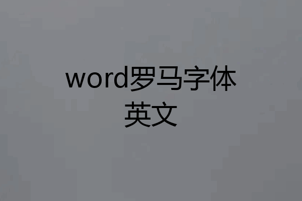 word罗马字体英文