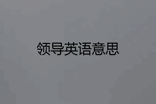 领导英语意思