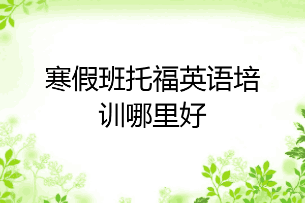 寒假班托福英语培训哪里好