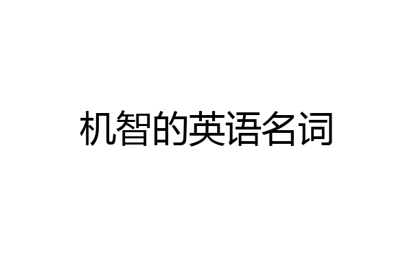机智的英语名词