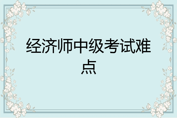 经济师中级考试难点