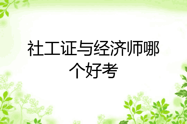 社工证与经济师哪个好考