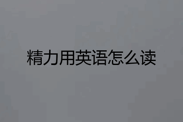 精力用英语怎么读