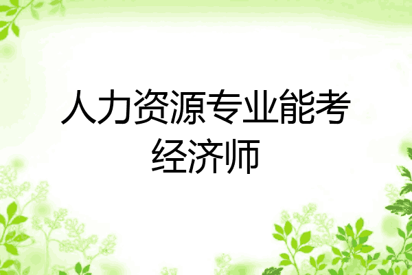 人力资源专业能考经济师