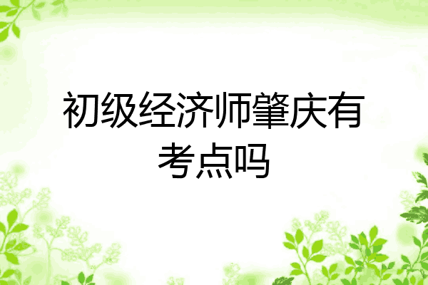 初级经济师肇庆有考点吗