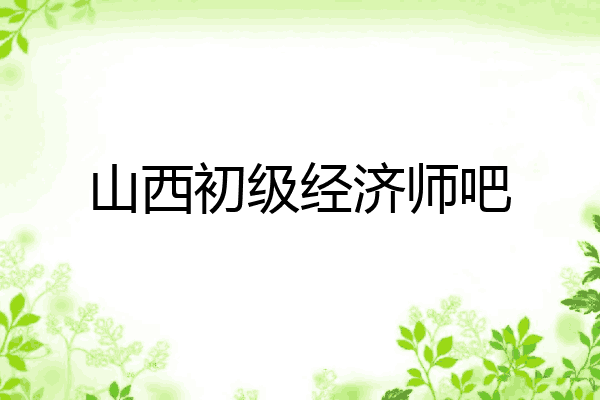 山西初级经济师吧