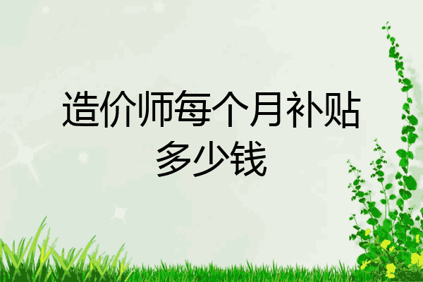 造价师每个月补贴多少钱