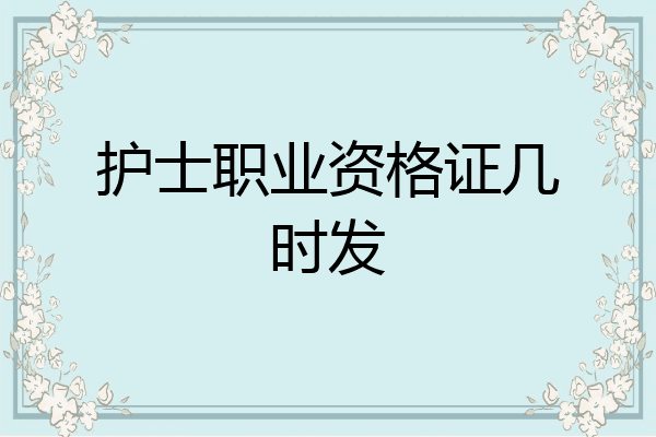 护士职业资格证几时发