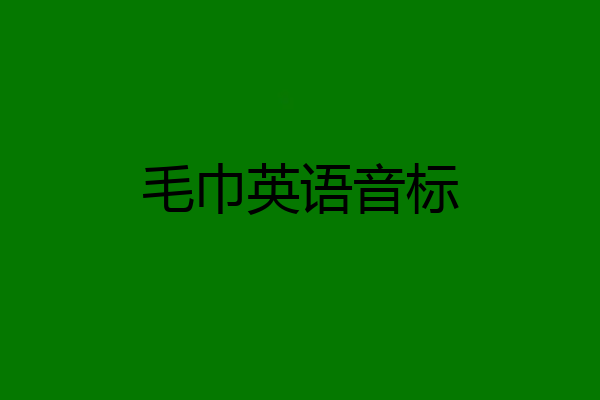 毛巾英语音标