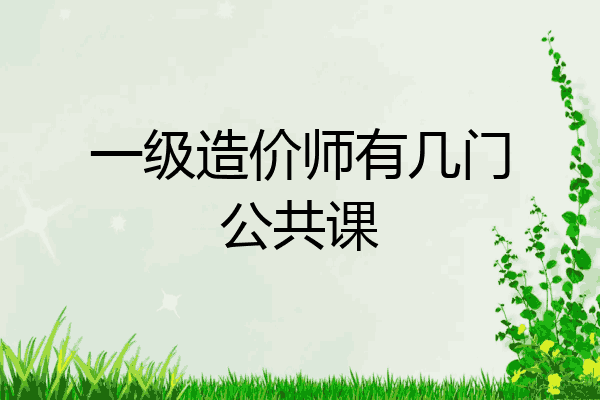 一级造价师有几门公共课