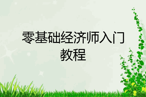 零基础经济师入门教程