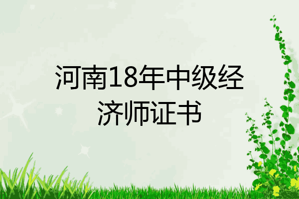 河南18年中级经济师证书