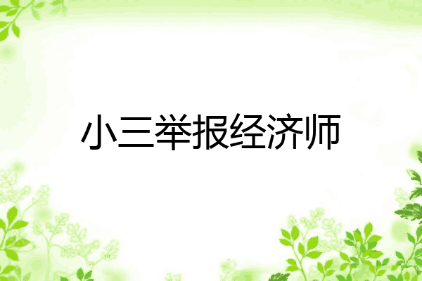 小三举报经济师