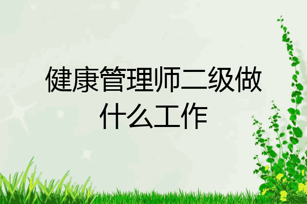 健康管理师二级做什么工作