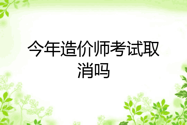 今年造价师考试取消吗