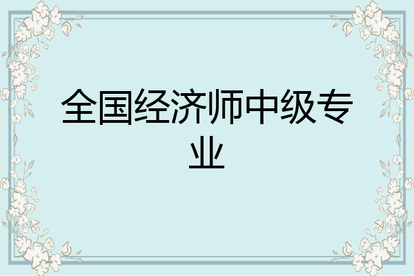 全国经济师中级专业