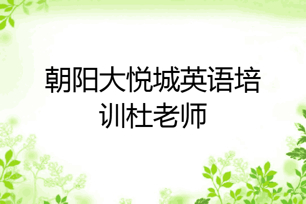 朝阳大悦城英语培训杜老师